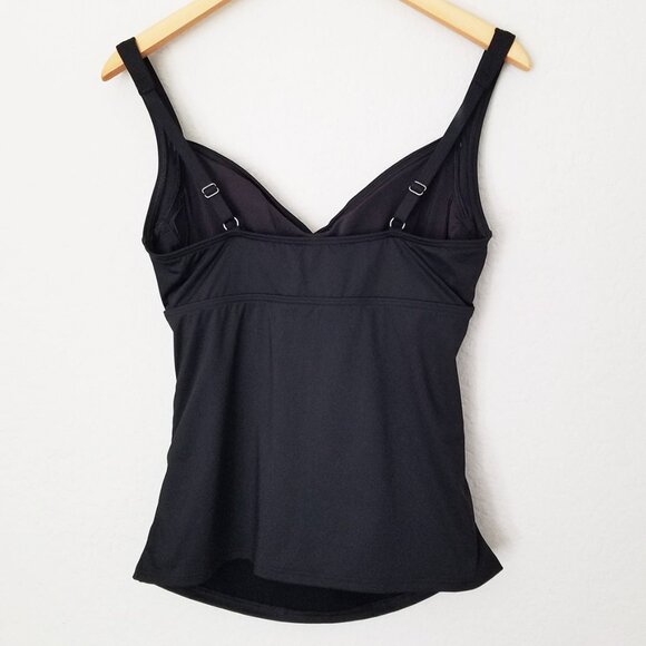 Lands' End  Chlorine Resistant Tummy Control Wrap Underwire Tankini Swimsuit Top - Picture 7 of 16
